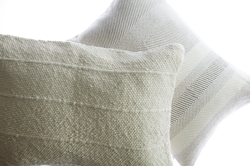 Ivory Woven Square Throw Pillow - Image 3