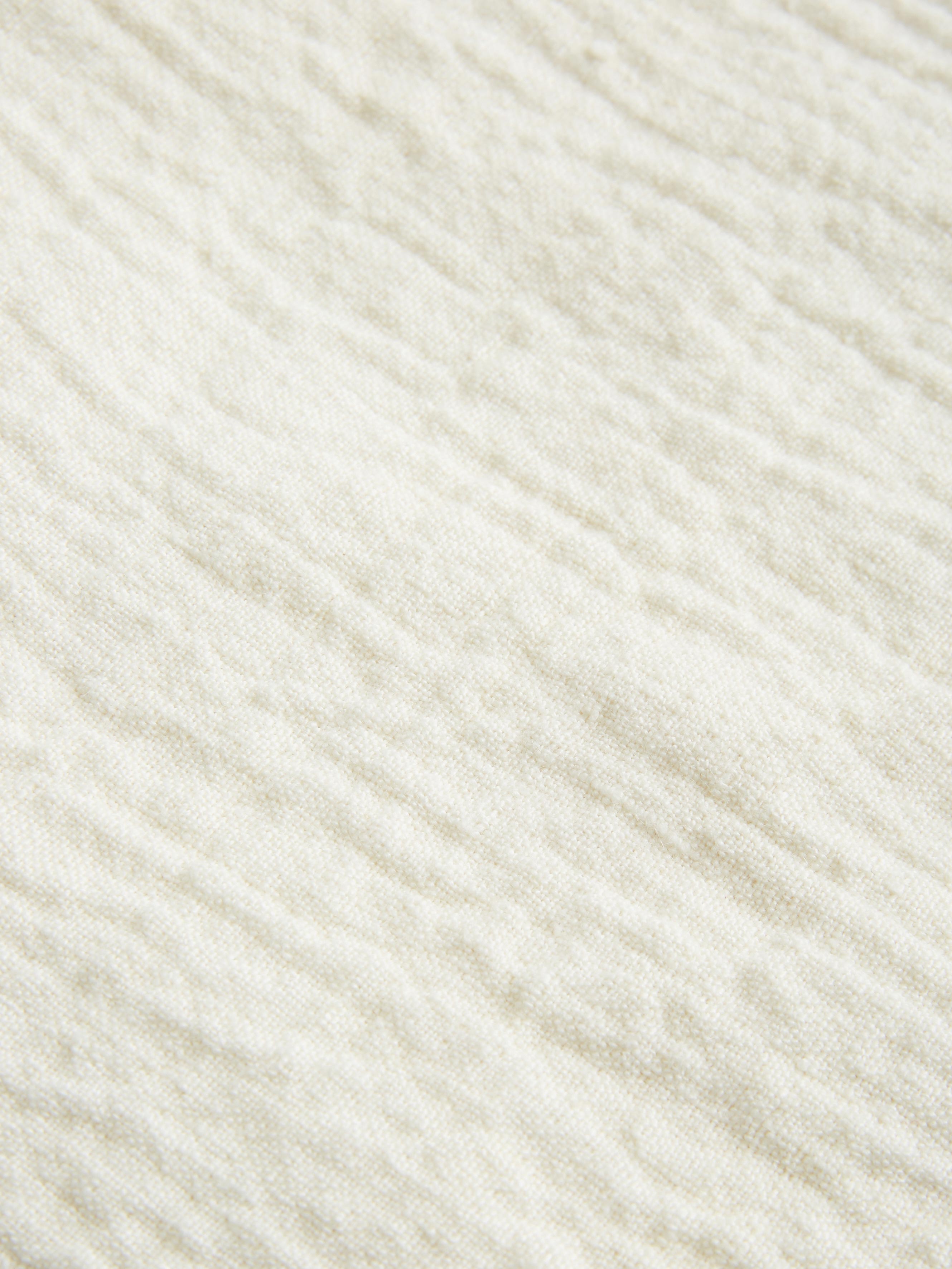 Cream Stonewashed Linen Crinkle Throw Blanket - Image 2