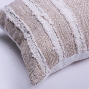 Ivory Raw Linen Square Pillow