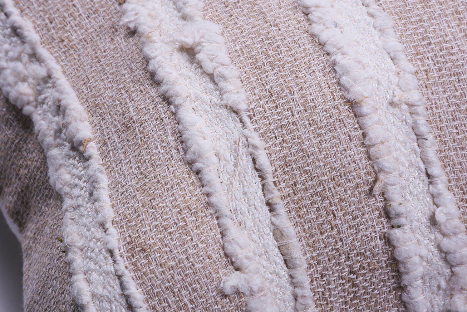 Ivory Raw Linen Square Pillow - Image 2