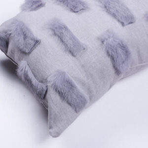 Rabbit Fur Patchwork Throw Pillow