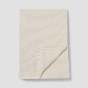 Oatmeal Textured Cotton Throw Blanket - Soft Fringe