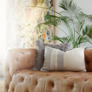 Desert Grey Natural Wool Throw Pillow