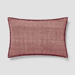 Rhubarb Herringbone Wool Rectangle Cushion Cover - 16 x 24 in