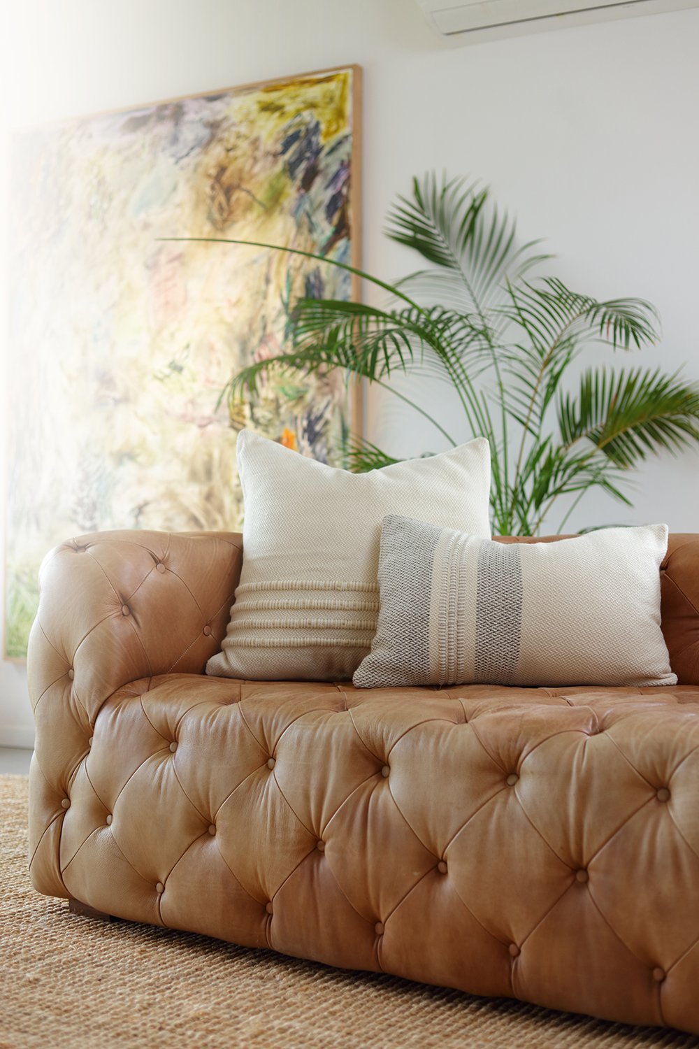 Ivory Handwoven Accent Pillow - Image 3
