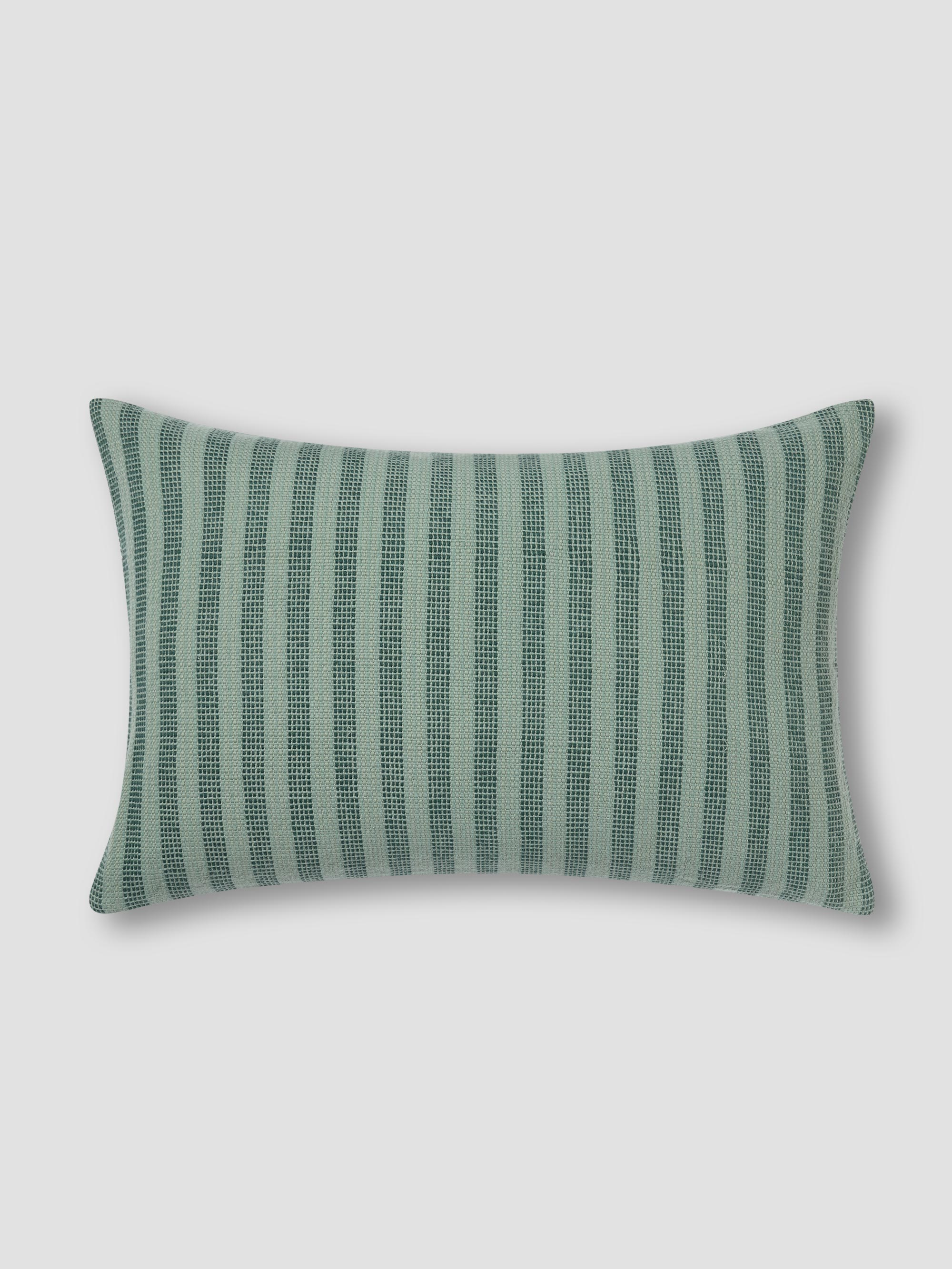 Pine Green Striped Wool Cushion Cover - Square or Rectangle - Image 2