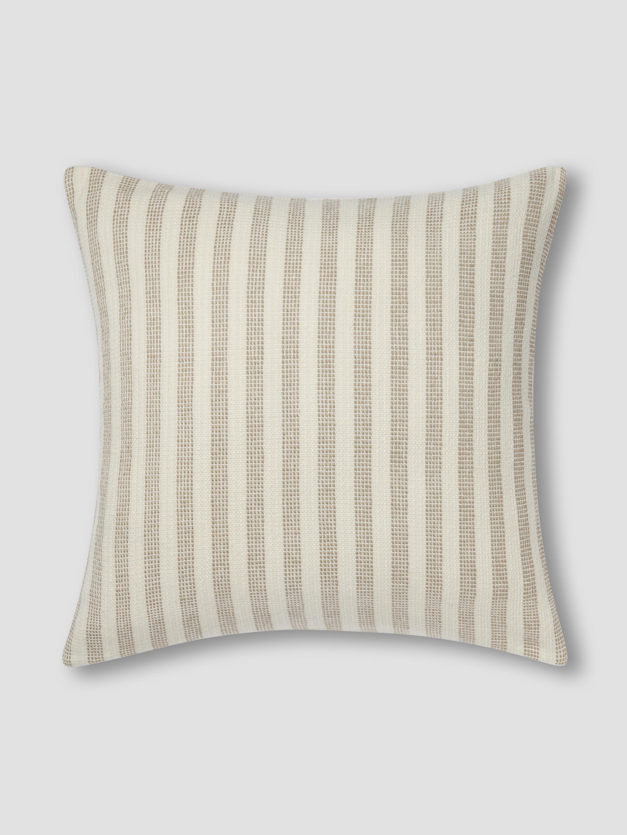 Oatmeal Striped Wool Cushion Cover - Square or Rectangle