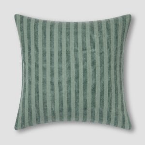 Pine Green Striped Wool Cushion Cover - Square or Rectangle