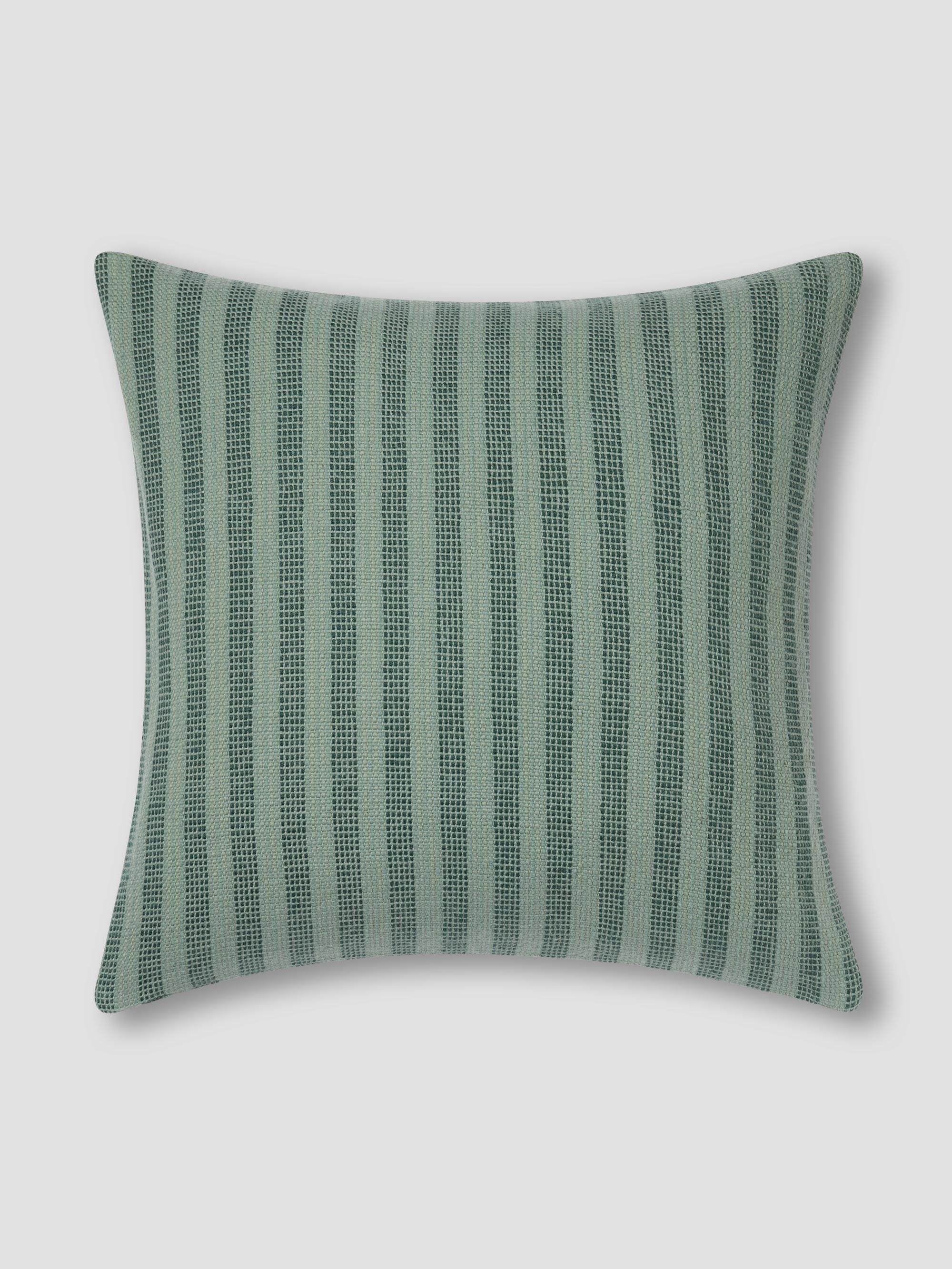 Pine Green Striped Wool Cushion Cover - Square or Rectangle