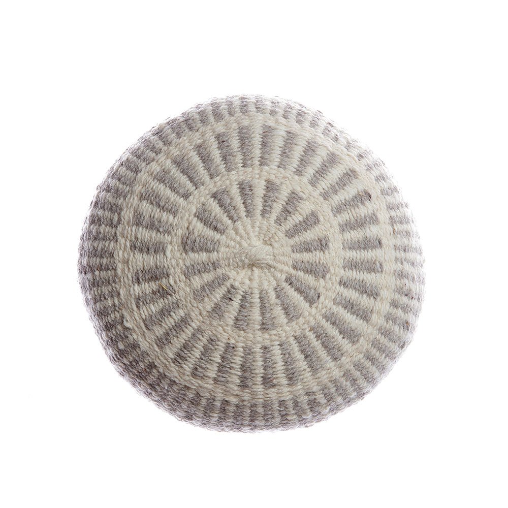 Round Wool Accent Pillow - 18 in Diameter - Image 6