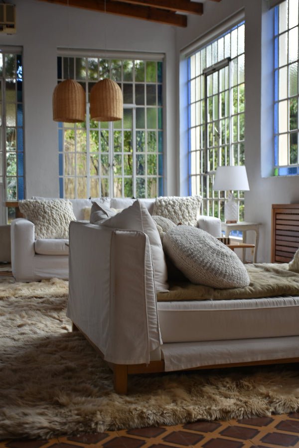 Round Wool Accent Pillow - 18 in Diameter - Image 3