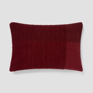 Rhubarb Cross Weave Wool Rectangle Cushion Cover - 16 x 24 in