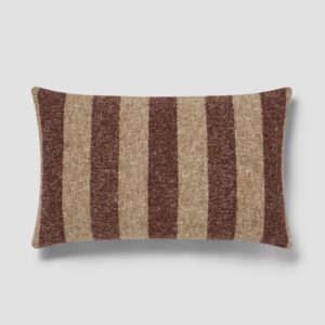 Mocha & Oatmeal Wide Stripe Rectangle Cushion Cover - 16 x 24 in