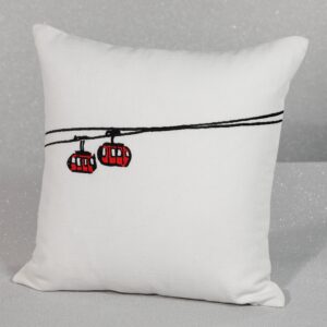 Gondola Cotton Embroidered Throw Pillow