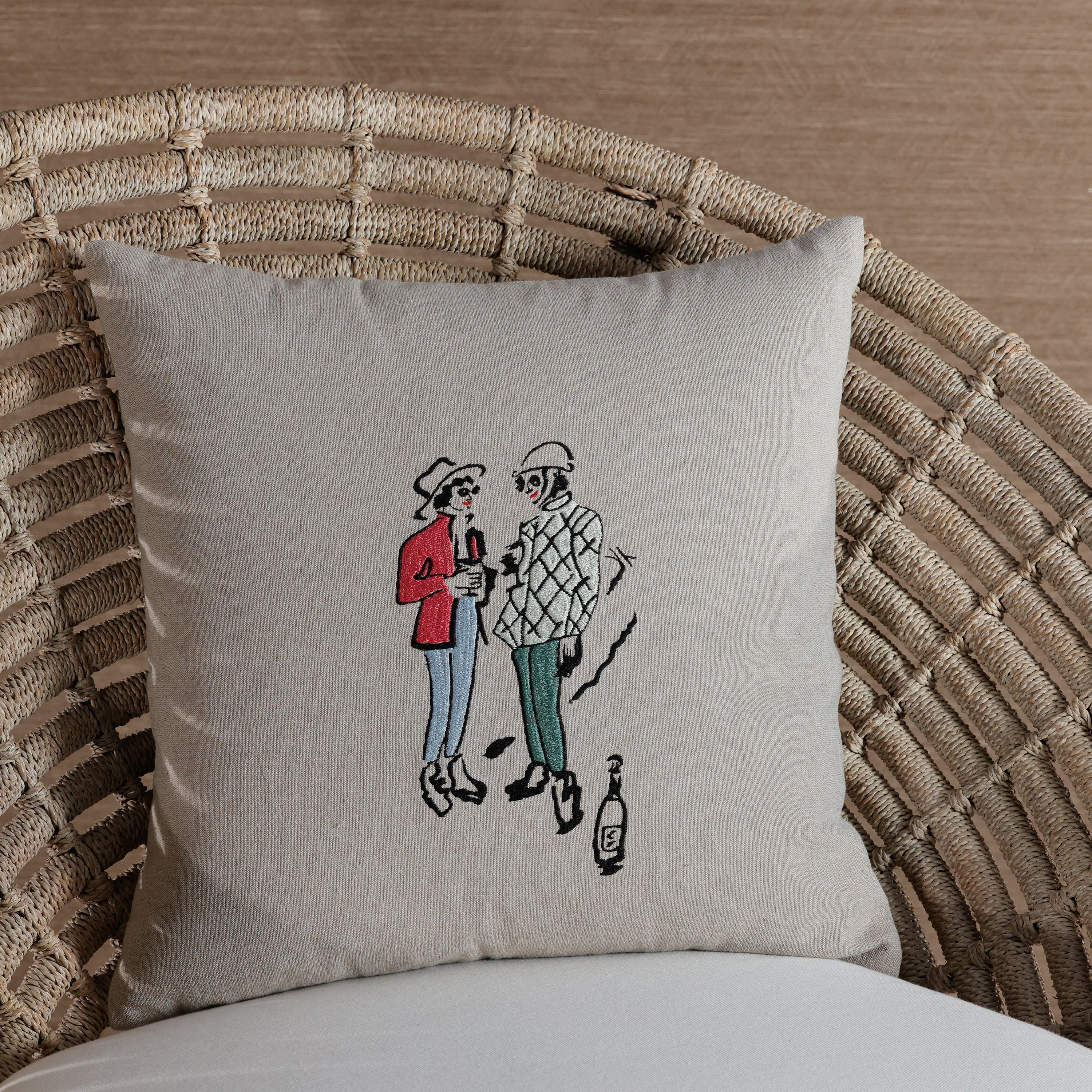 Apres Ski Cotton Chambray Throw Pillow - Image 3