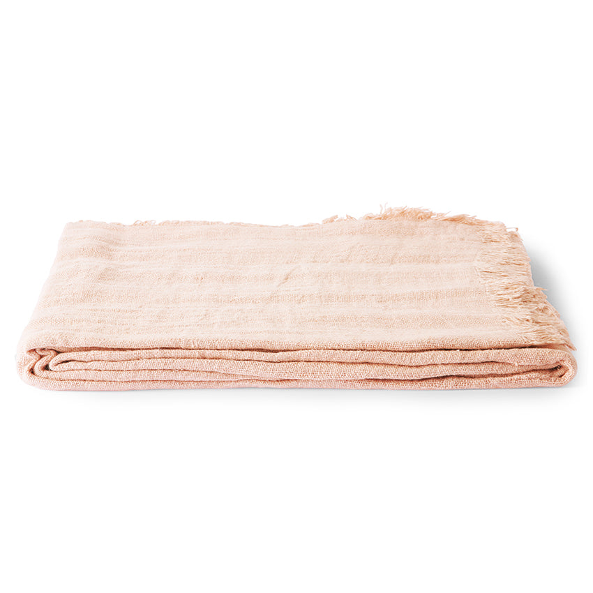 Linen table cloth - salmon - Image 2