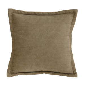 Linen canvas accent pillow - mustard brown
