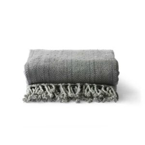 Brushed cotton throw blanket - gray